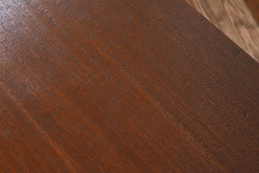 天板一枚板!古材をリメイクしたシンプルな鉄脚テーブル ラワン材製
