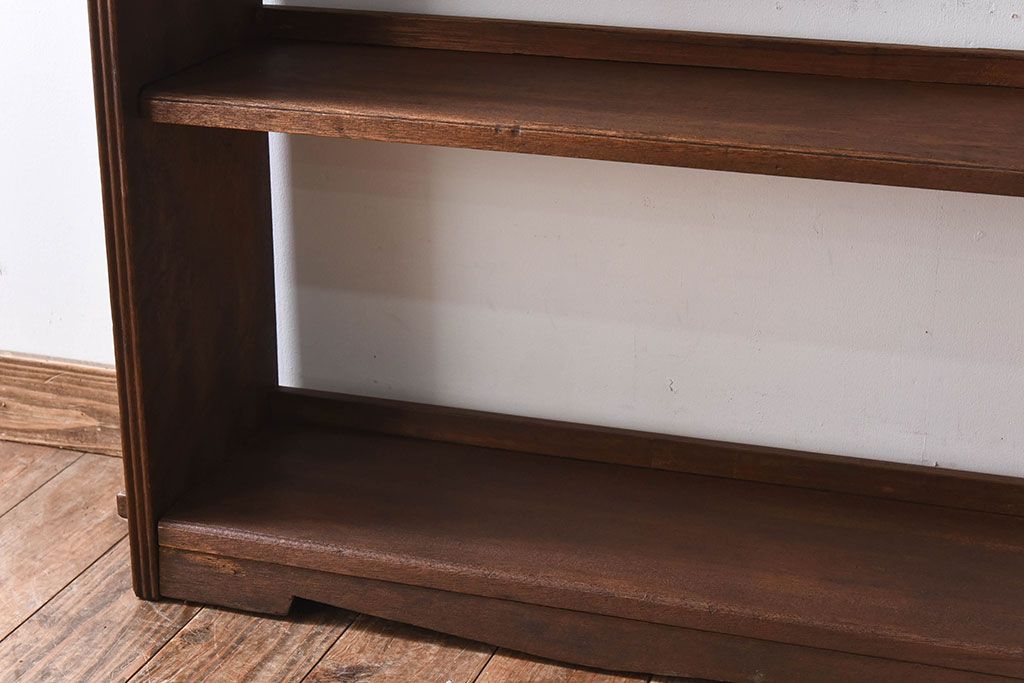 アンティーク家具　アンティーク　ラワン材製　古い木の本棚(飾り棚・ディスプレイラック)