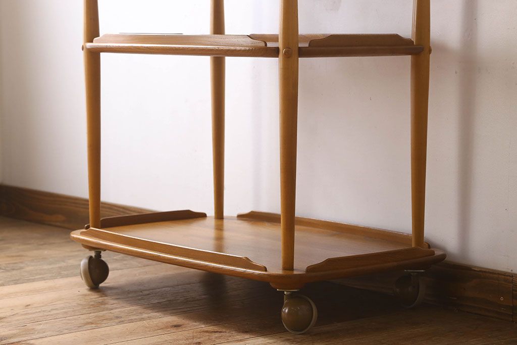 ヴィンテージ家具　ERCOL(アーコール)　イギリスビンテージ　トロリーキャスターワゴン