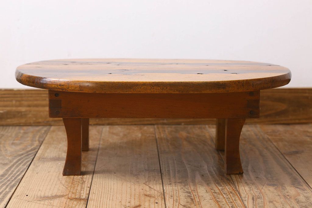 アンティーク家具　黒柿材!古い木製の小さなアンティークちゃぶ台