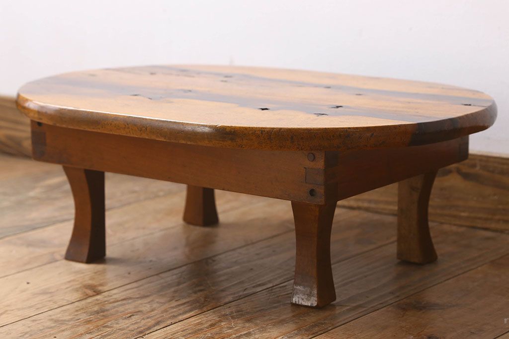 アンティーク家具　黒柿材!古い木製の小さなアンティークちゃぶ台