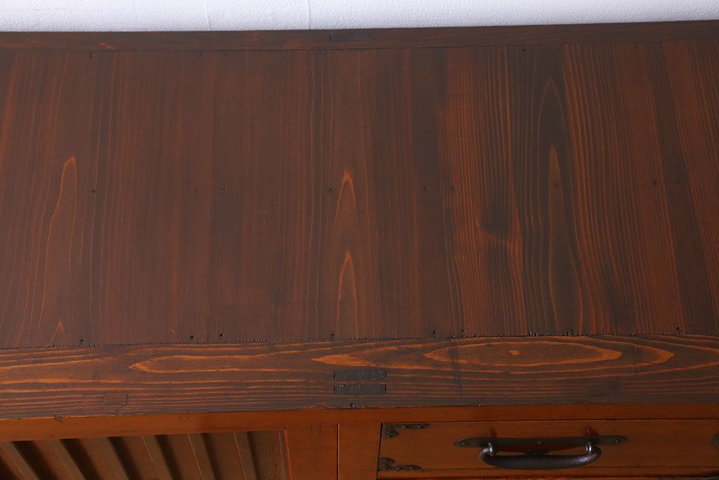 アンティーク家具　六尺　明治大正期　収納箪笥サイドボード(一間箪笥・水屋箪笥)(1)