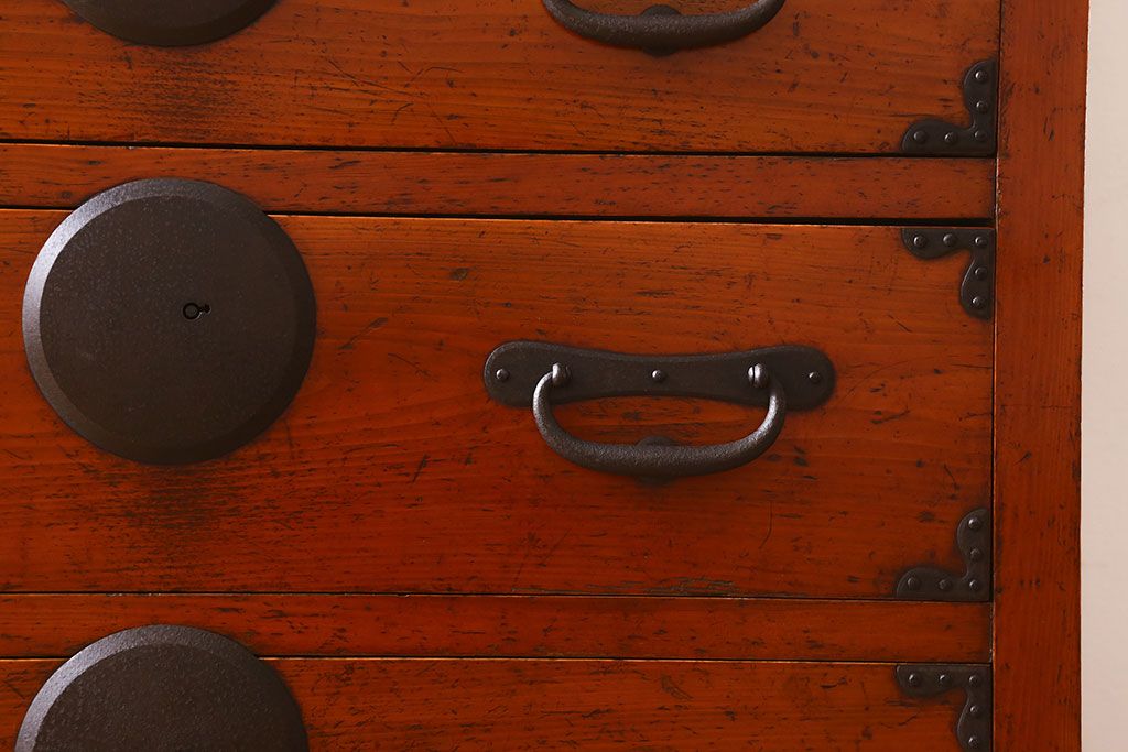 アンティーク家具　六尺　明治大正期　収納箪笥サイドボード(一間箪笥・水屋箪笥)(1)
