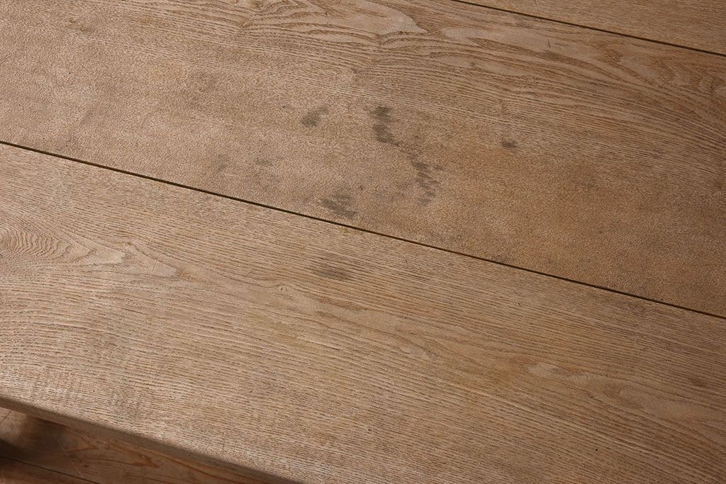 アンティーク家具　極厚天板　ナラ材製　木味　大きなアンティーク作業台(ダイニングテーブル)
