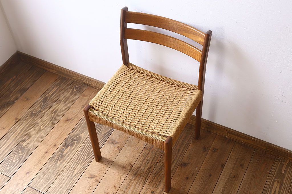 ヴィンテージ家具　北欧ビンテージ　ペーパーコードチェア(ダイニングチェア)(2)