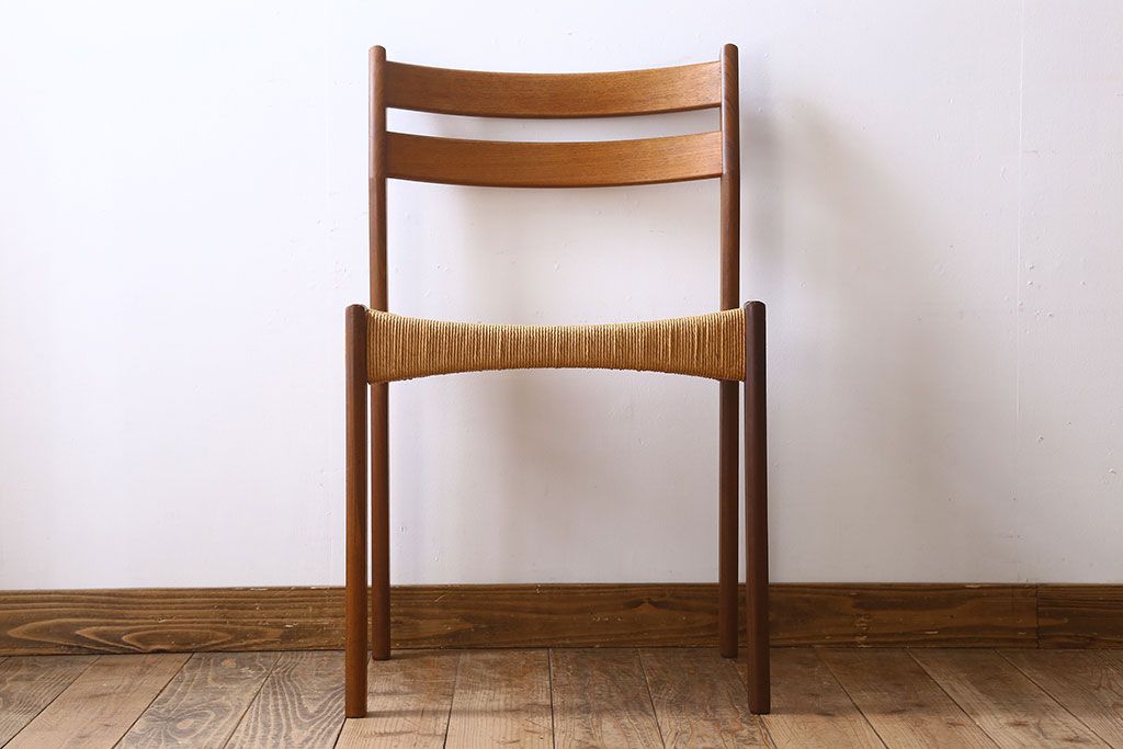 北欧家具　ビンテージ　ペーパーコードチェア(ダイニングチェア)(1)