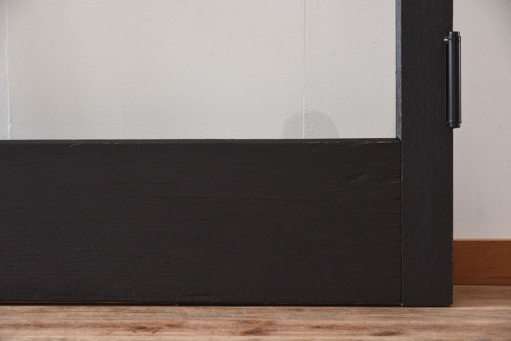 【M様ご成約分-左】ビンテージ　両開き　無垢材!特大ガラスドア2枚セット(間仕切り・パーテーション)