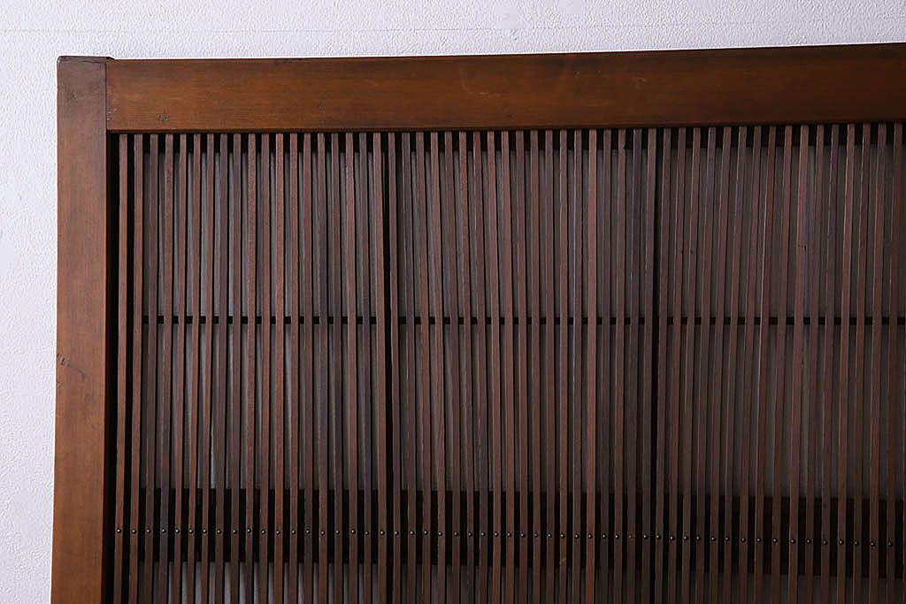 古民具・骨董　極上品　裏障子付き!上質なアンティーク万本格子戸4枚セット