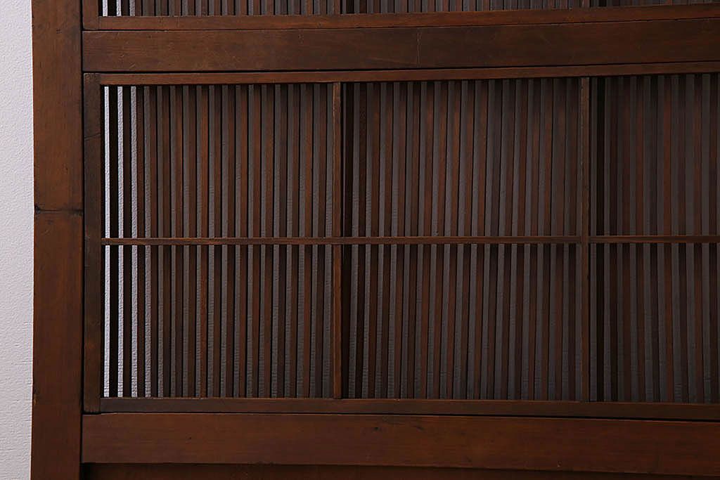 古民具・骨董　極上品　裏障子付き!上質なアンティーク万本格子戸4枚セット