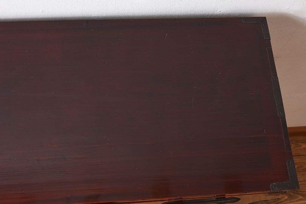 アンティーク家具　和モダン　大正期　一本物　アンティーク松本箪笥(衣装箪笥)