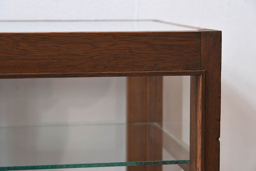 アンティーク家具 古い木製の小ぶりなアンティーク卓上ショーケース(ガラスケース) | ラフジュ工房