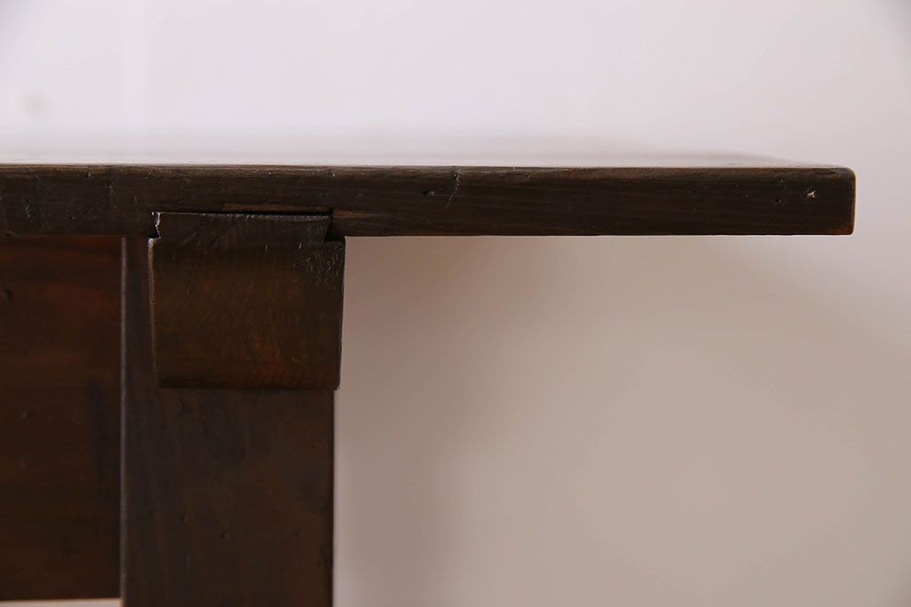 アンティーク家具　和製アンティーク　大正ロマンな総檜材のダイニングテーブル
