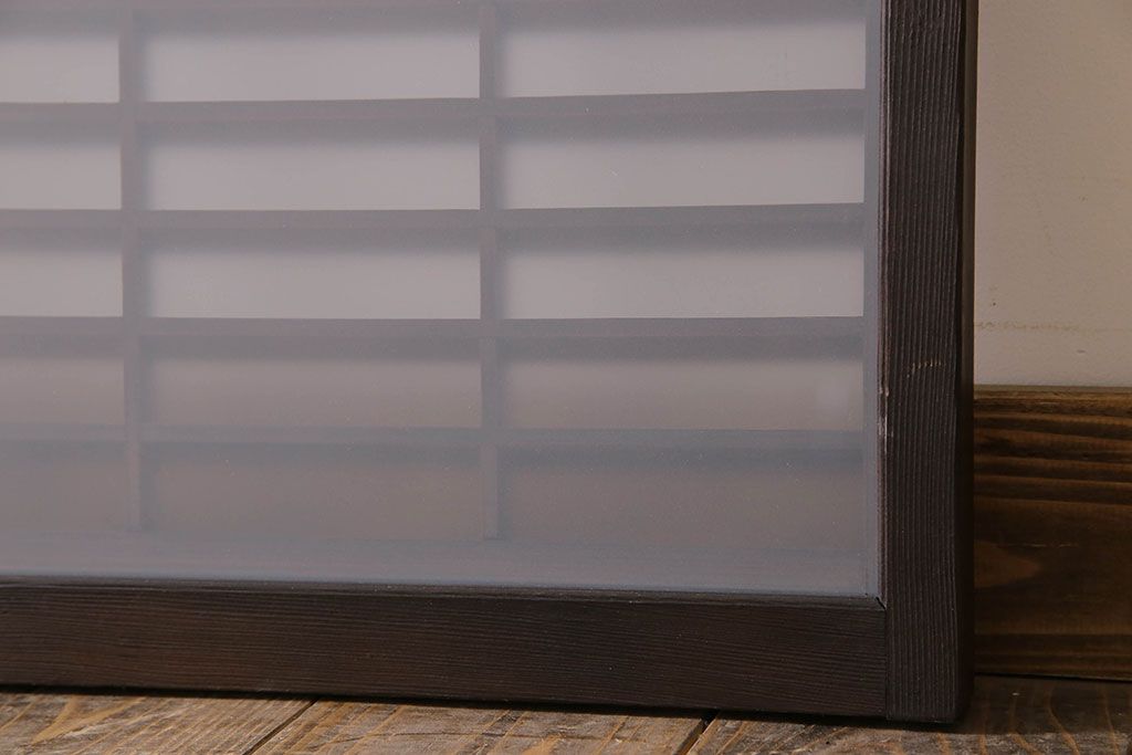 すりガラス　アンティーク　小さなガラス戸(明り取り・窓)4枚セット
