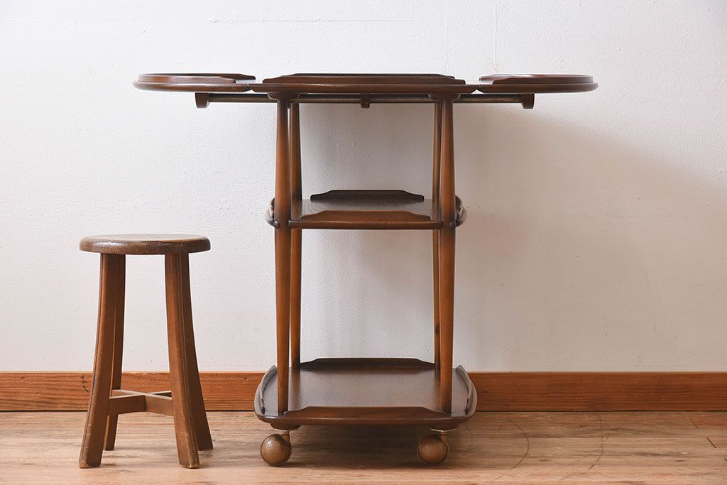 ヴィンテージ家具　イギリスビンテージ　ERCOL(アーコール)　トロリー(ワゴン)