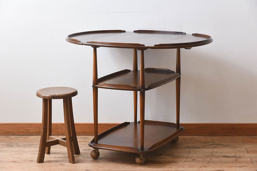 ヴィンテージ家具　イギリスビンテージ　ERCOL(アーコール)　トロリー(ワゴン)