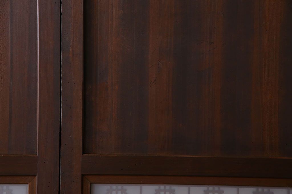 古民具・骨董　裏すりガラス入り!組子帯戸4枚セット(ガラス帯戸)