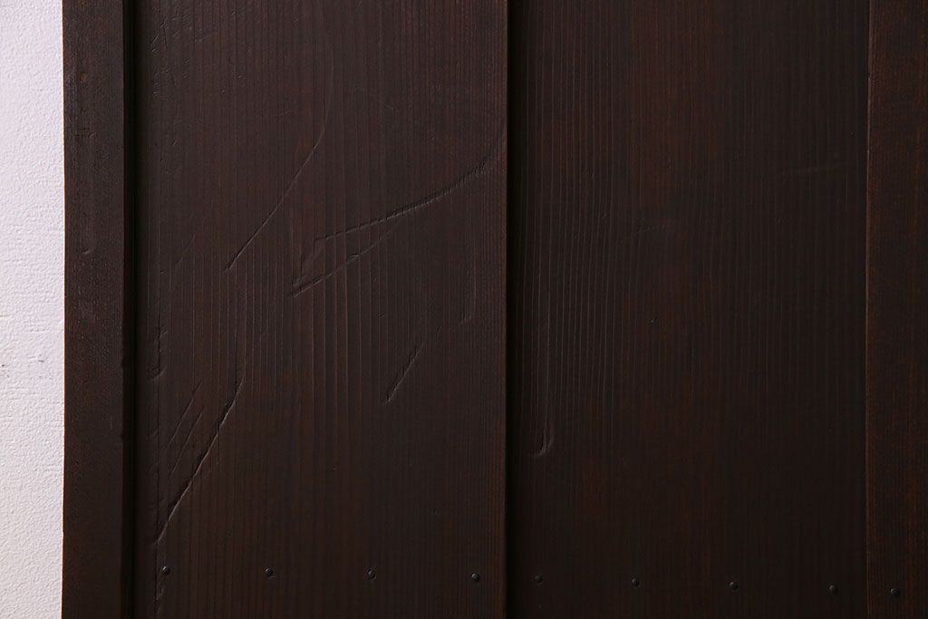 ガラス窓付き　昭和大正期　柾目材!レトロな木製アンティークドア(扉)