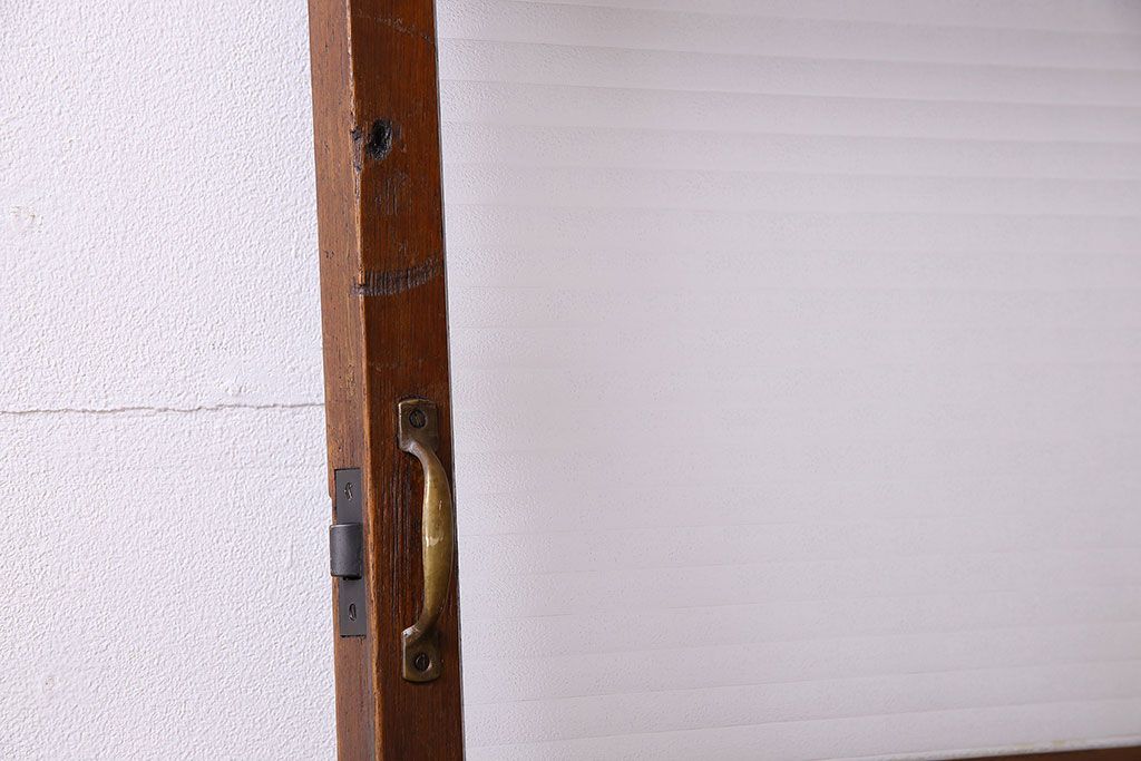 銀モールガラス入り!　和製アンティーク　古い木のドア(扉)