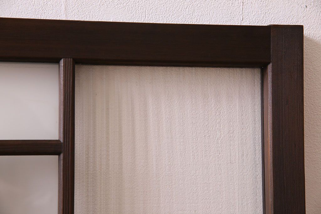 昭和レトロ　モールガラス・すりガラス入り!古い木製の明り取り2枚セット