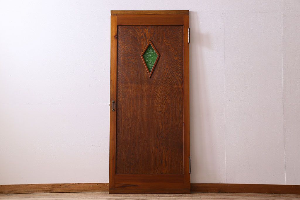 当時物色ガラス入り　大正ロマンスタイル　上質なアンティーク木製ドア(扉)