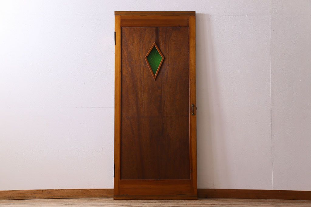 当時物色ガラス入り　大正ロマンスタイル　上質なアンティーク木製ドア(扉)