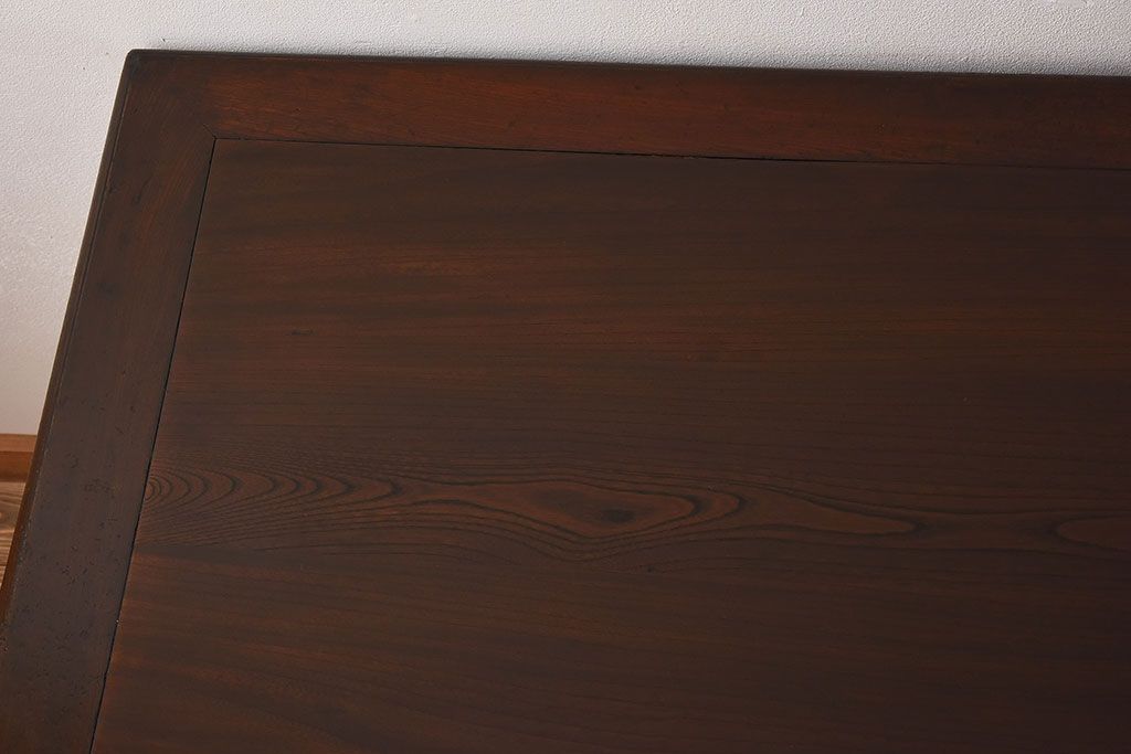 アンティーク家具　和製アンティーク　最高級　無垢材　総欅材の上質な組み立て式両袖机(デスク)