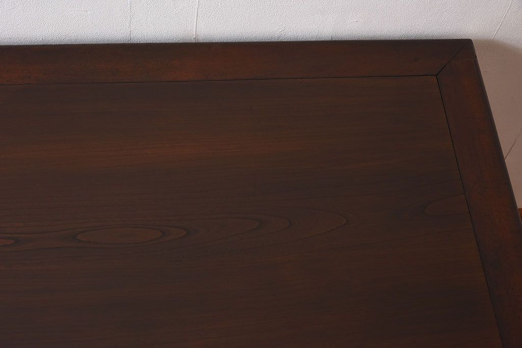 アンティーク家具　和製アンティーク　最高級　無垢材　総欅材の上質な組み立て式両袖机(デスク)