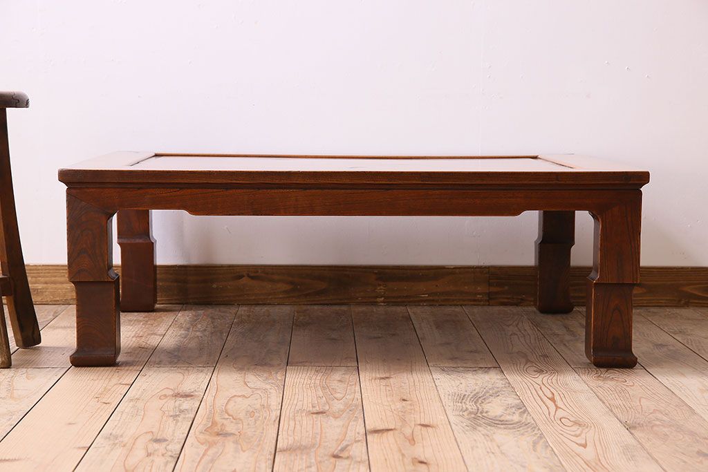 在庫品特価 古い木製のテーブル 欅製無垢材 欅製座卓 古家具 古民家 座