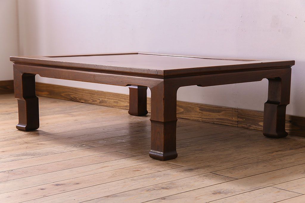 アンティーク家具　和製アンティーク　総欅製の古い座卓(センターテーブル)(2)