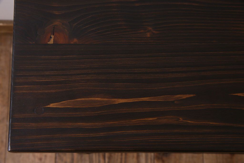 【0様ご成約済み】アンティーク　檜材天板付き!シンプルでレトロなマス目棚(収納棚、飾り棚)