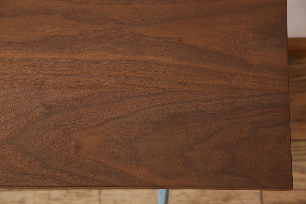レトロ家具　アンティーク　ライトブルーペイントレッグ　レトロなシンガー社製ミシンテーブル(シンガーミシン、ミシン台)