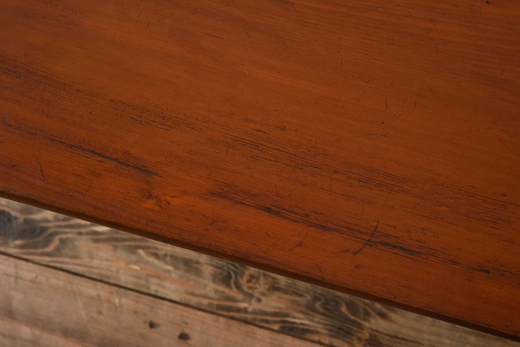 レトロ家具　和製アンティーク　檜材!レトロな雰囲気漂う角ちゃぶ台