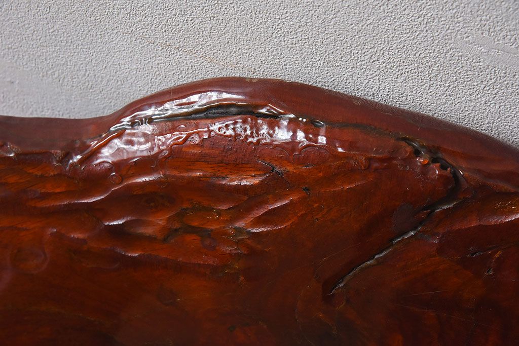 中古民芸家具　花梨(カリン)材製の上質な座卓(ちゃぶ台・テーブル)