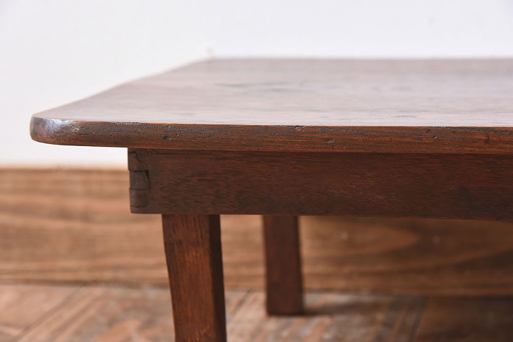 レトロ家具　昭和レトロ　栓材製!小さなアンティーク角ちゃぶ台