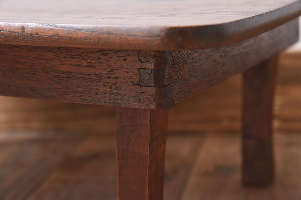 レトロ家具　昭和レトロ　栓材製!小さなアンティーク角ちゃぶ台