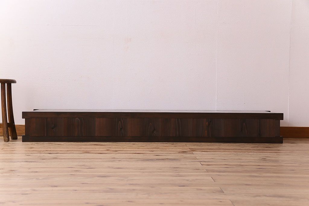 アンティーク家具　古民具・骨董　5杯引き出し!六尺　上品な水屋箪笥ローボード(テレビ台、キャビネット、収納棚)