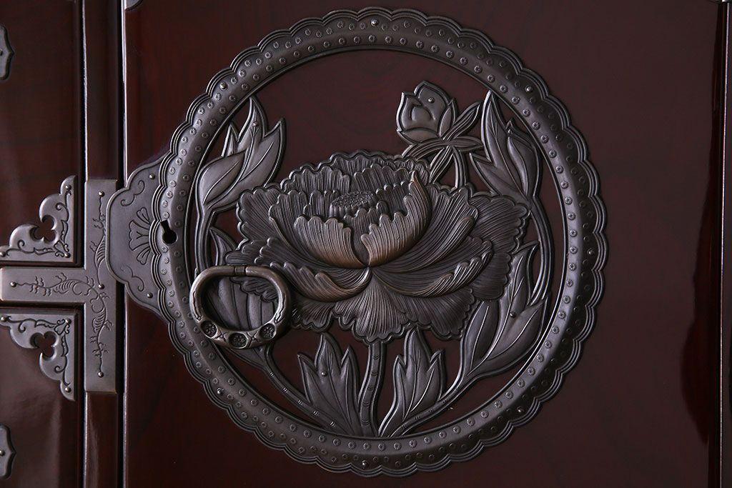 中古　仙台民芸箪笥(仙台箪笥)　欅産業　KB-34D　木地呂塗り　衣装箪笥(定価1117800円)