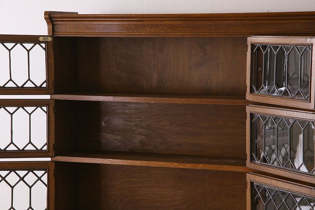 アンティーク家具　特注品　特大サイズ　極めて珍しい!迫力あるデザインのスタッキングブックケース(書棚、本棚、本箱)