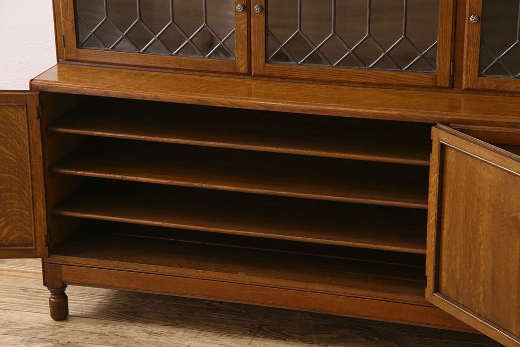 アンティーク家具　特注品　特大サイズ　極めて珍しい!迫力あるデザインのスタッキングブックケース(書棚、本棚、本箱)