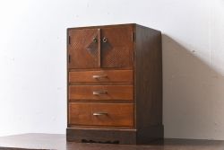 レトロ家具　昭和レトロ　観音扉付き!小さなアンティーク小引き出し