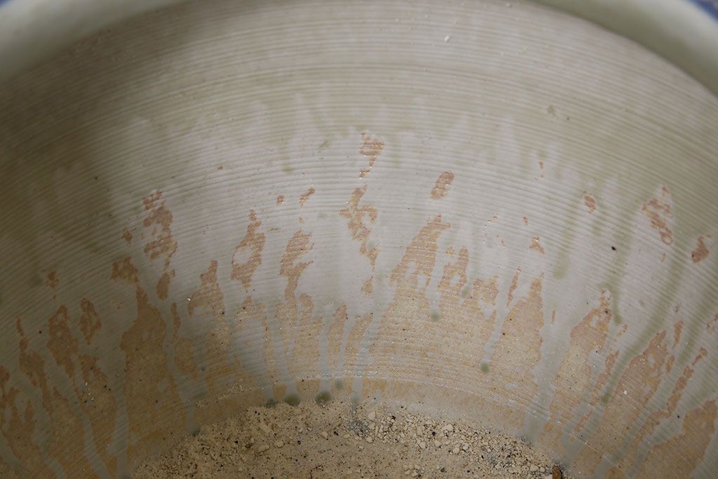 アンティーク雑貨　古民具・骨董　瓢箪の図　大正昭和期の味わい深い瀬戸火鉢