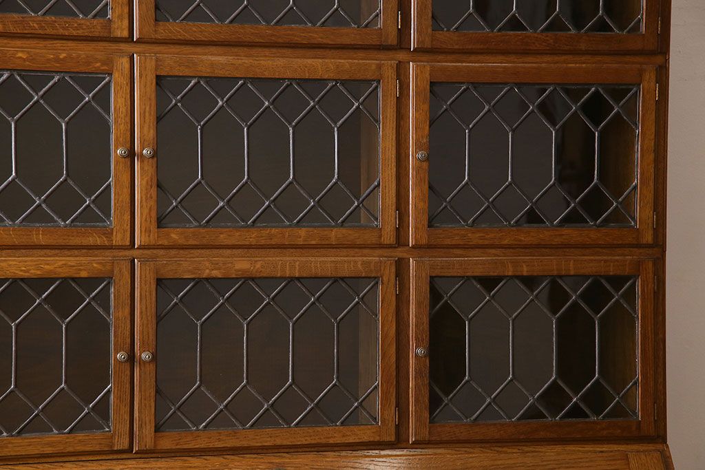 アンティーク家具　特注品　特大サイズ　Minty Oxford(ミンティ オックスフォード)社製!スタッキングブックケース付きライティングビューロー