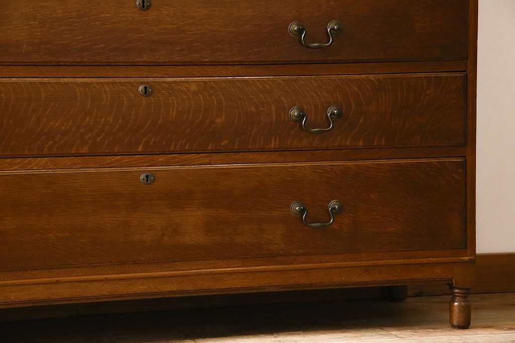 アンティーク家具　特注品　特大サイズ　Minty Oxford(ミンティ オックスフォード)社製!スタッキングブックケース付きライティングビューロー