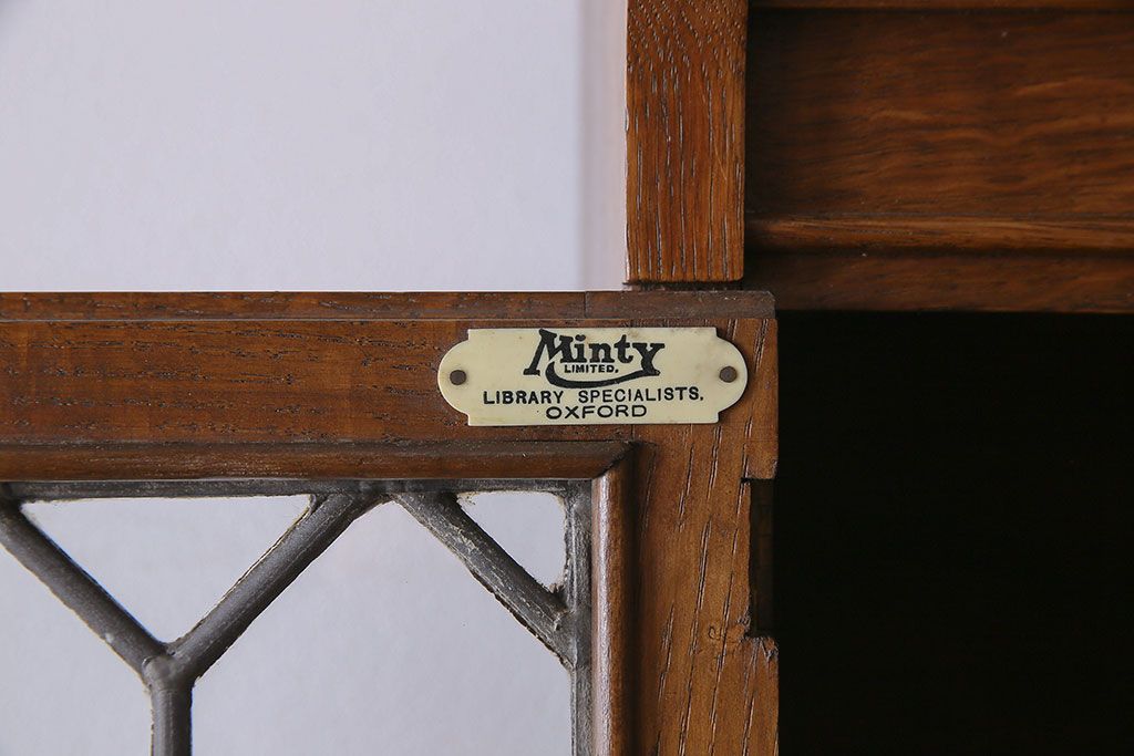 アンティーク家具　特注品　特大サイズ　Minty Oxford(ミンティ オックスフォード)社製!スタッキングブックケース付きライティングビューロー