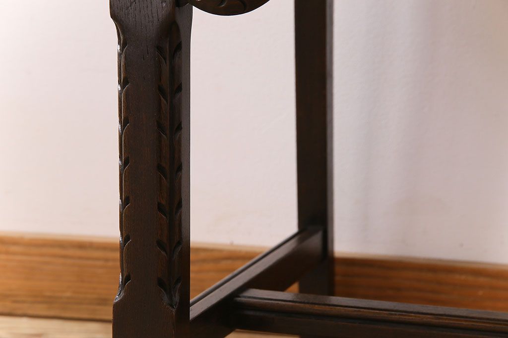 アンティーク家具　オーク材製のダイニングチェア(椅子)　イギリスアンティーク(2)