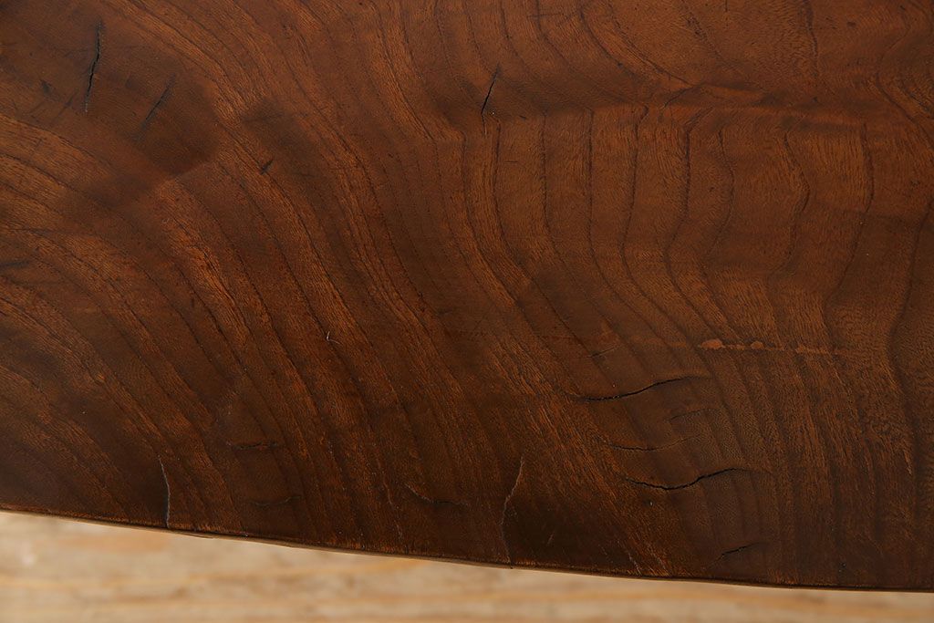 アンティーク家具　天板欅材一枚板　大正昭和期　アンティーク豆ちゃぶ台