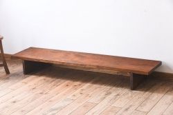 アンティーク家具　和製アンティーク　栃の木材一枚板!古い木の木目が美しい裁ち板(ローボード)