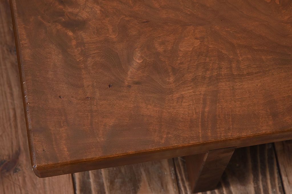 アンティーク家具　和製アンティーク　栃の木材一枚板!古い木の木目が美しい裁ち板(ローボード)
