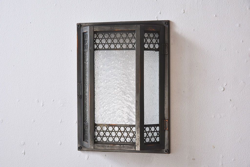 アンティーク　ダイヤガラス　レトロモダンな壁掛け照明カバー(2)