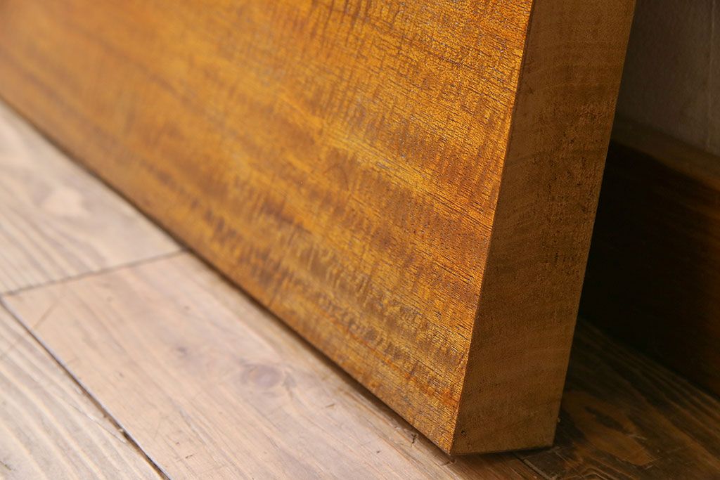 アンティーク家具　和製アンティーク　ラワン材一枚板!杢目が美しい床板(古材、材料)